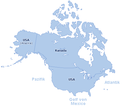 Nordamerika Landkarte