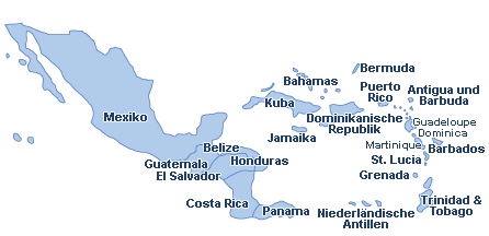 Mittelamerika & Karibik Landkarte