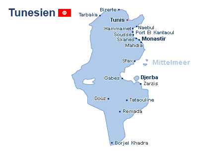 Tunesien Landkarte